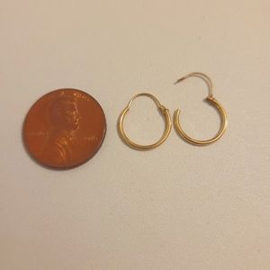14k gold mini hoop earrings